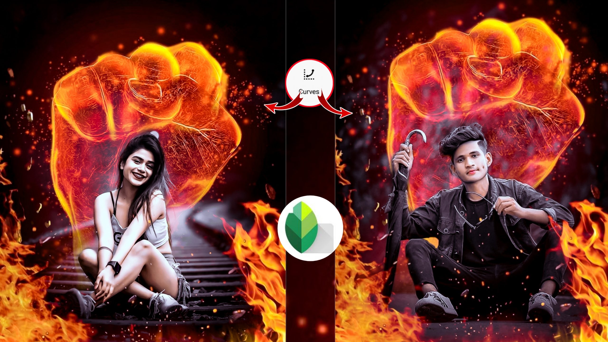 Snapseed Creative Fire Hand Photo Editing Download Background And PNG