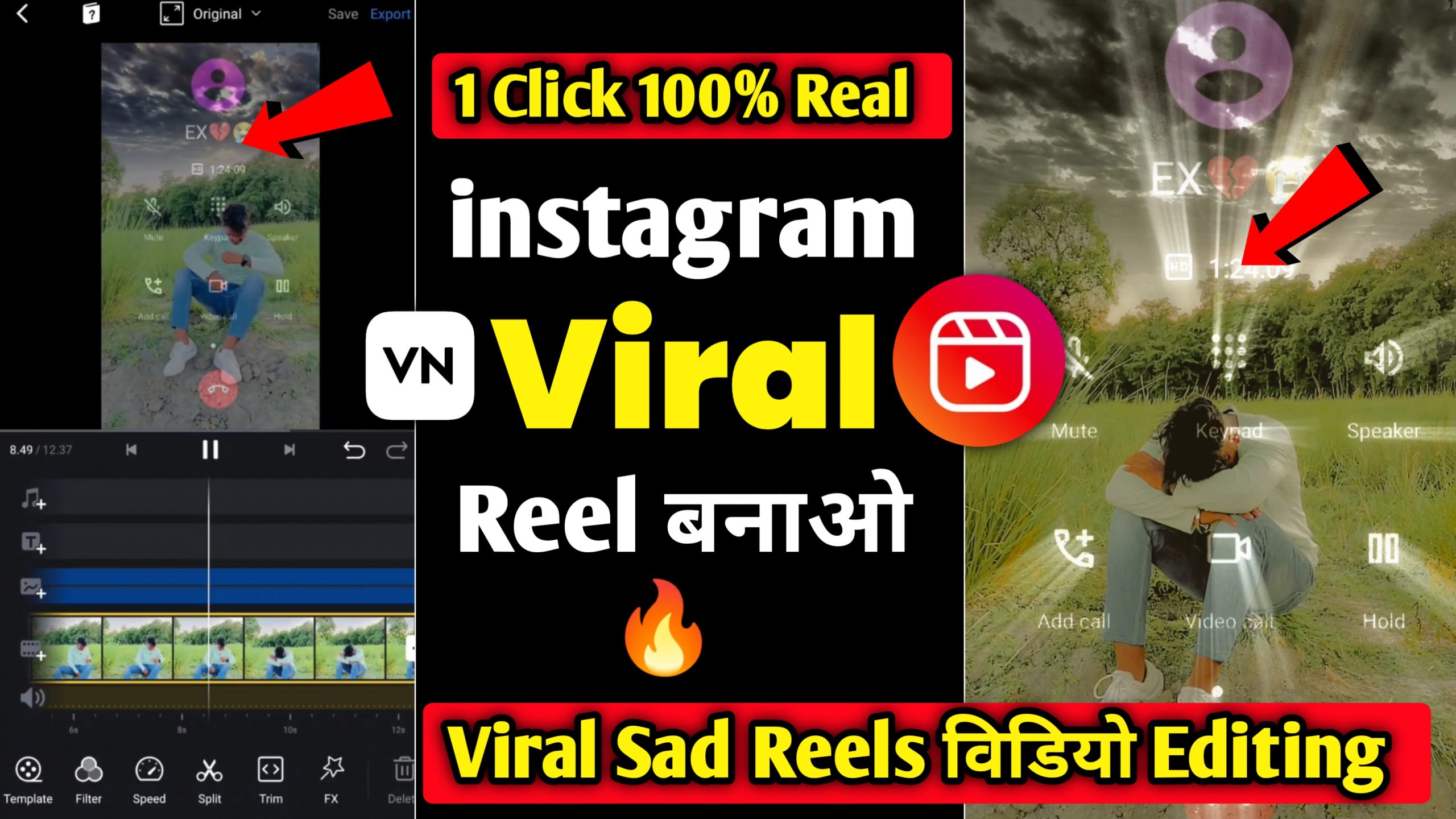 Instagram Trending Sad Reels Editing In VN App Download All Material