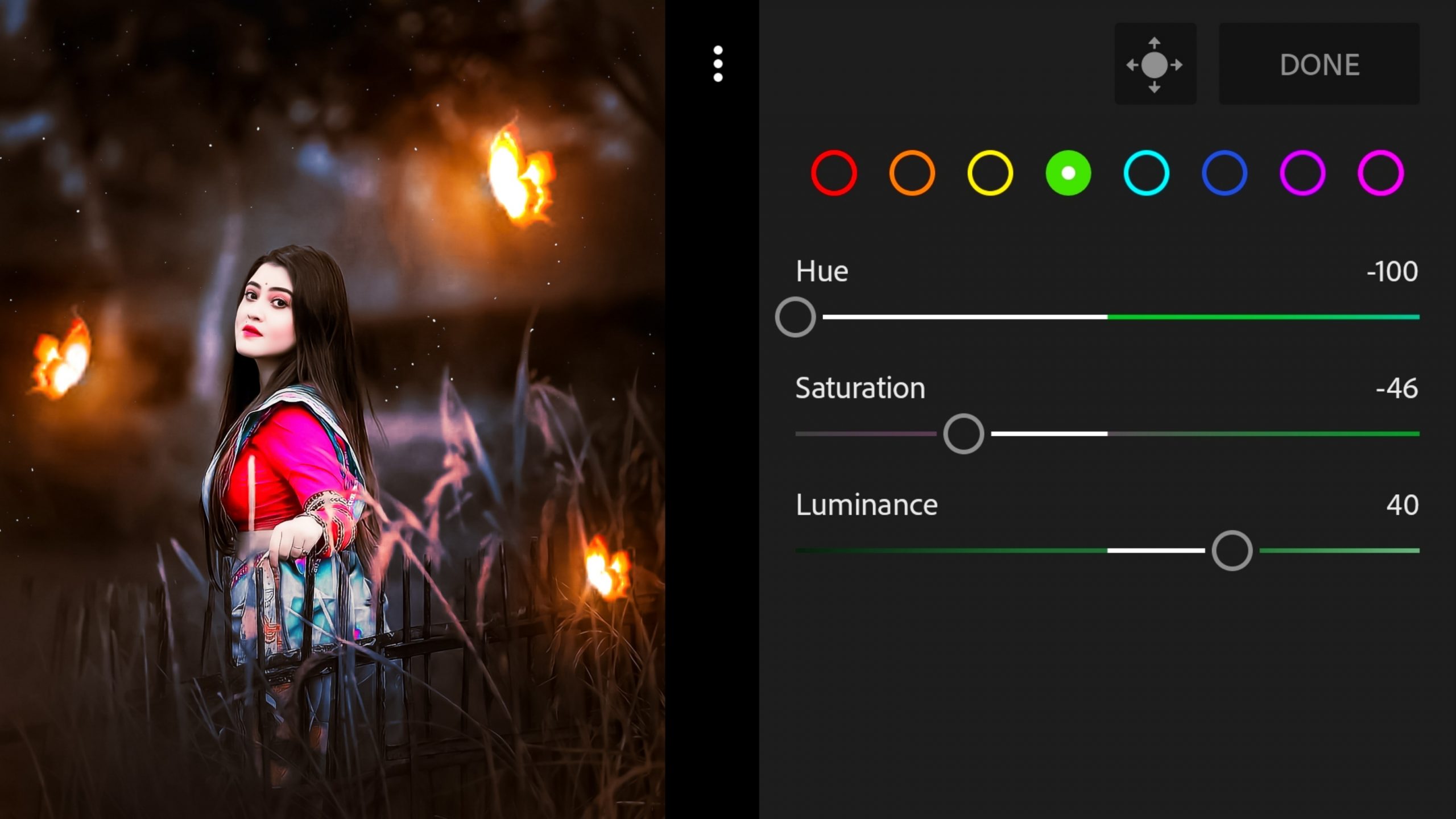 Lightroom glowing butterfly photo download all png